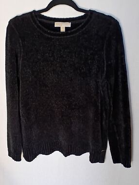 Michael Kors Women's Black Chenille Crewneck Sweater Size L
